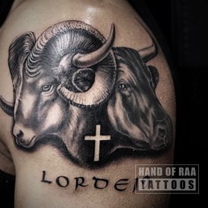 Aries Tauran Cusp Custom Tattoo