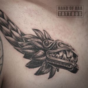 quetzalcoatl custom black and grey tattoo