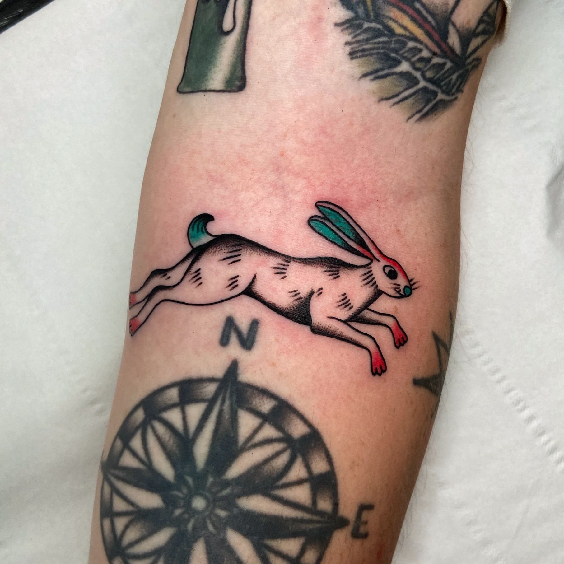 Hare that I just had done this week by Dustin Stemen, Black Anvil, Fort  Wayne, IN. Extremely happy with how it turned out. : r/tattoos