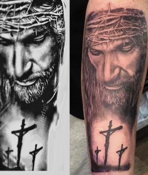 Jesus Black & Grey Tattoo