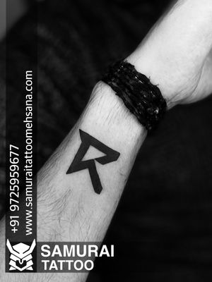R logo tattoo |R font tattoo |R tattoo