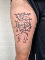 Man pierced by Weapons