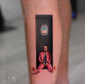 Capture the essence of Mac Miller with this stunning realism tattoo by Slava on your lower leg.