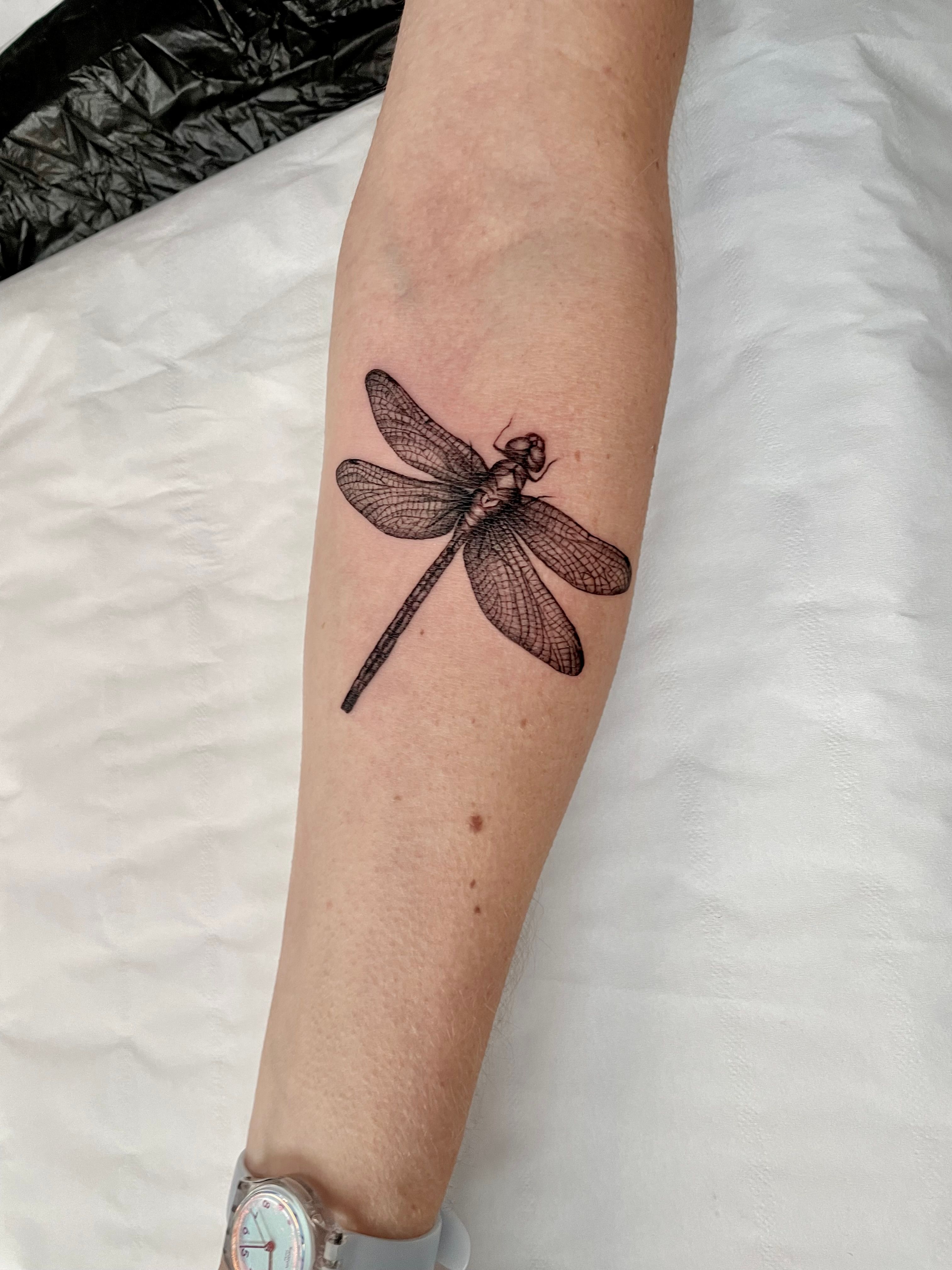 dragonfly shoulder tattoos