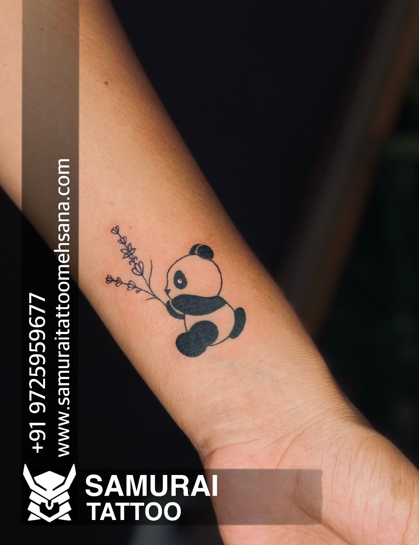 Gangsta Panda Tattoo On Wrist