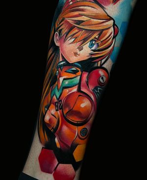 Get a stunning anime character tattoo on your lower leg by Cloto.tattoos. Perfect for fans of anime and unique body art.