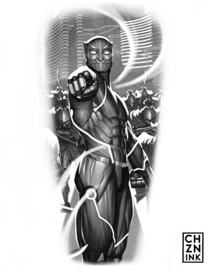 Black Panther. Definitely would like to do this one! Up for grabs, arm or leg piece. #CHZNink