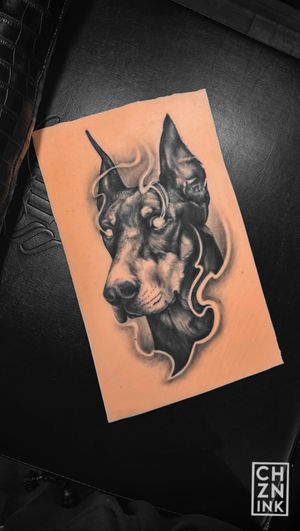 Doberman piece I would like to do, but was made into a quick art piece to show my clients. What do you think? #CHZNink
