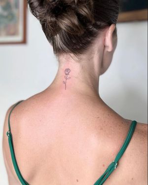 Fine Line Rose Tattoo