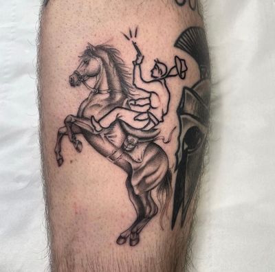 Cowboy on realism horse 