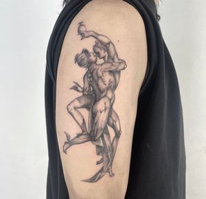 Fine line statue. Mercury and Psyche 