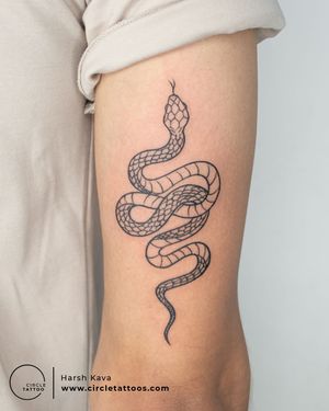 Snake Tattoo Done by Harsh Kava at Circle Tattoo India