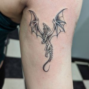 Small Dragon Tattoo - Blackwork