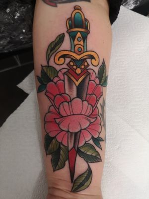 Traditional dagger and peony