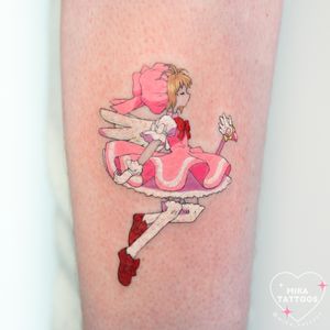 Get cute and colorful anime tattoo by Mika Tattoos inspired by Sakura Card Captors. Embrace your inner kawaii!