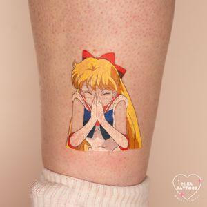 Bring the magic of Usagi Tsukino to life with this vibrant Sailor Moon tattoo by the talented artist Mika. Perfect for any anime lover!