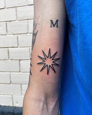 Get a unique illustrative star tattoo by Adrimetric for a celestial touch to your body art collection.