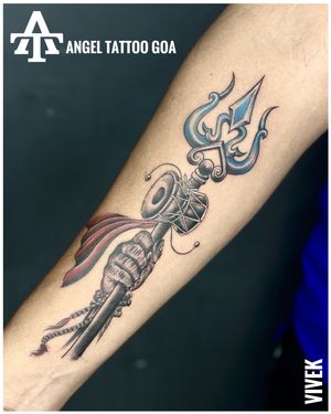 Trishul Tattoos At Angel Tattoo Goa - Best Tattoo Artist in Goa - Best Tattoo Studio in Goa - Best Tattoo Studio in Baga Goa • • Follow For More @angeltattoostudiogoa • • Call & Book Your Appointment 9960107775 + 9834870701 • • Location📍 Angel Tattoo Oppsite Navratna Restaurant, Titos Lane, Baga, Goa,India #trishultattoos #shivatattoo #angeltattoogoa #besttattooartistingoa #besttattoostudioingoa #sagardharoliya 