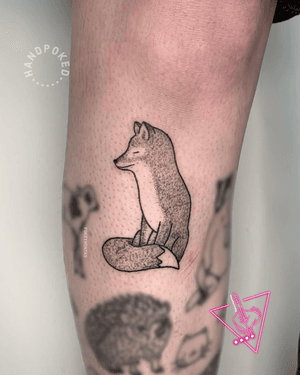 Hand-Poked Fox Tattoo by Pokeyhontas at KTREW Tattoo - Birmingham UK