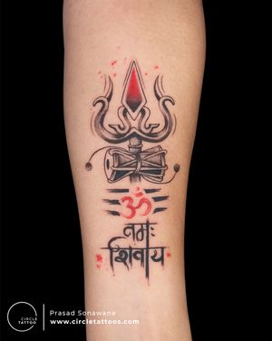 Trishul Tattoo made by Prasad Sonawane at Circle Tattoo Andheri 