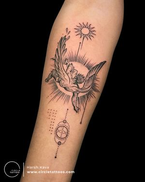 Falling Angel Tattoo made Harsh Kava at Circle Tattoo Andheri