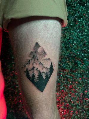 #mountain #forest #moon #dotwork