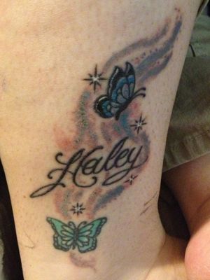 Childs name with butterflys