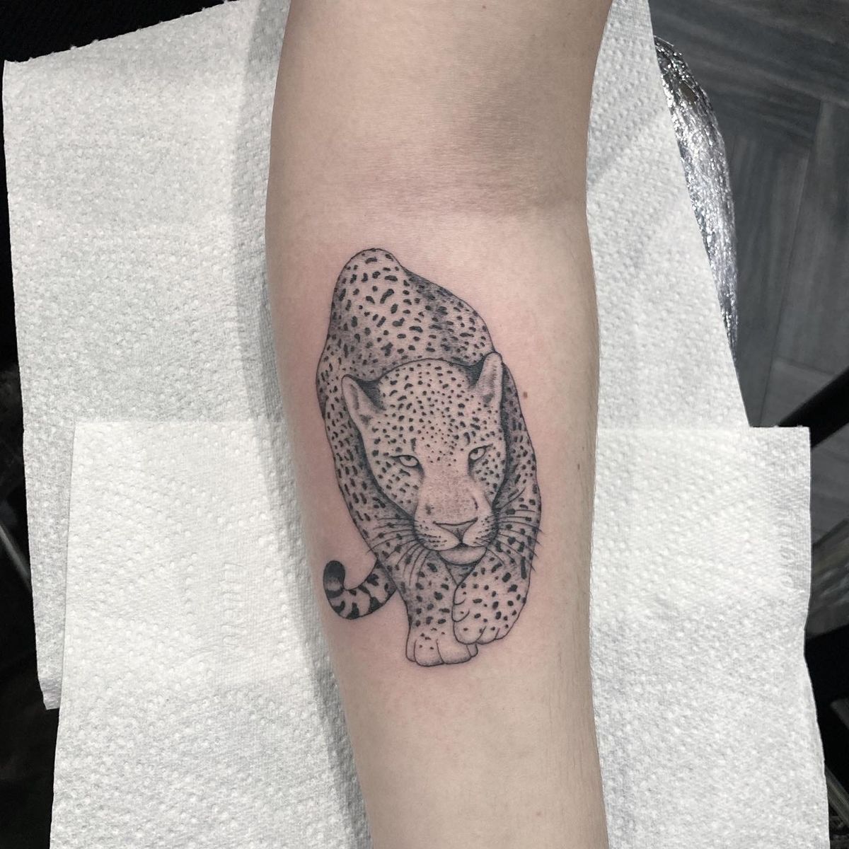 Tattoo uploaded by Luke Smith • Fineline Jaguar • Tattoodo