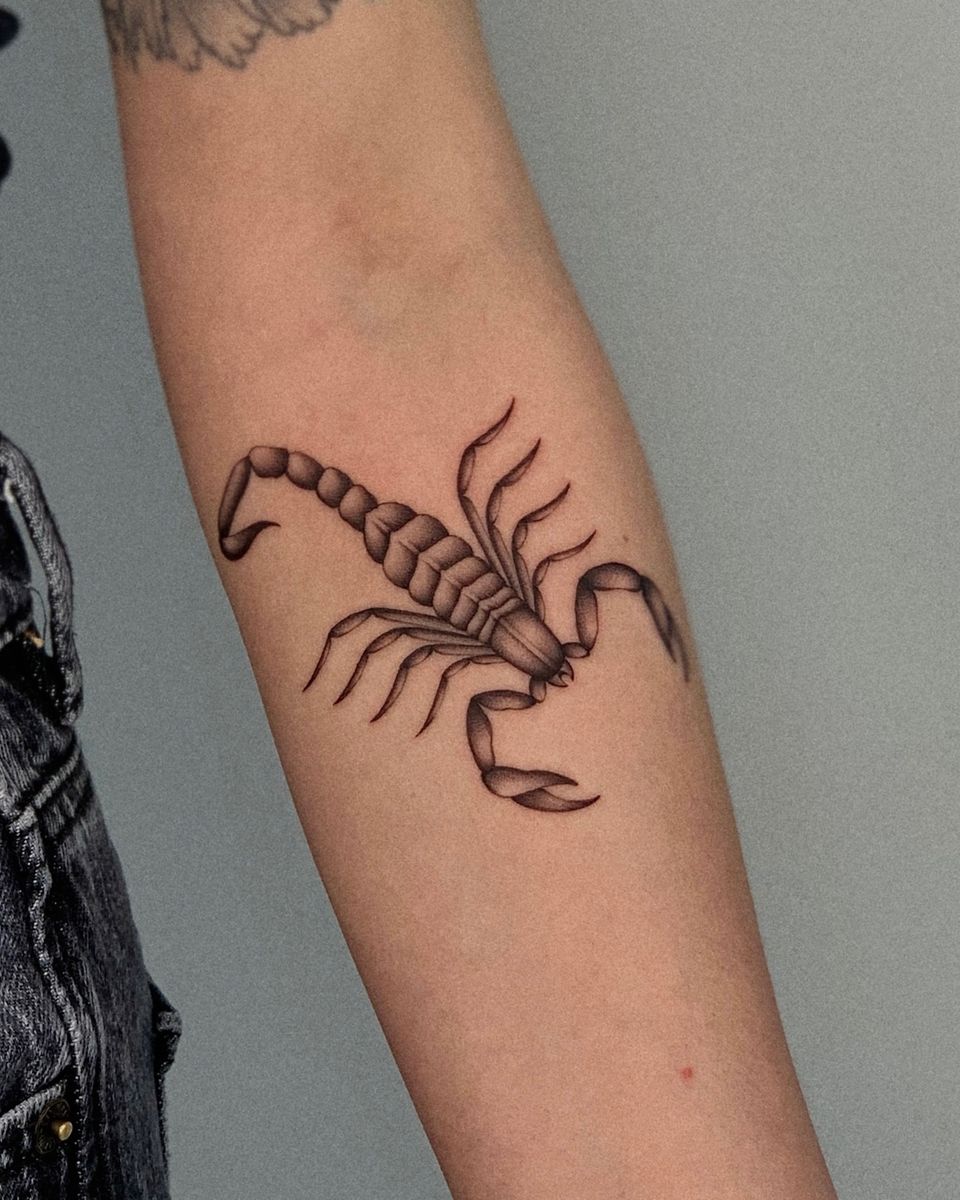 Scorpion Forearm Tattoo • Tattoo uploaded by Ophelya Jeandat • Tattoodo