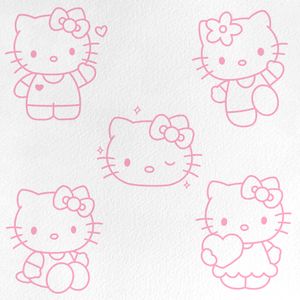 Linework concept for cartoon Sanrio Hello Kitty 🐱 