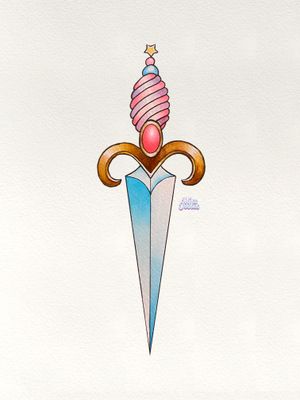 Pastel traditional dagger painted in watercolour 🗡️ 