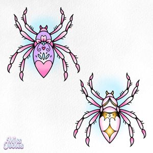 Pastel traditional-inspired spiders 🕷️ 