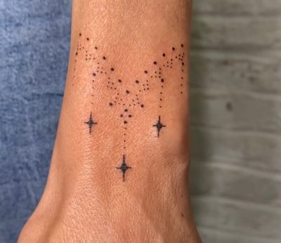 Hand-poked Star Tattoo on Face • Tattoodo