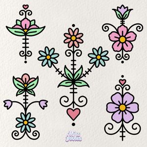 Pastel floral ornamental flash sheet 🌸🌷
