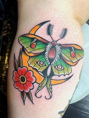 Luna moth tattoo design for neck | Uploaded by Tattoospic