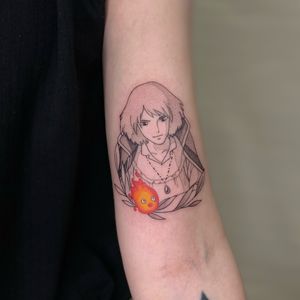 Rebel Muse Tattoo on Instagram: Howl's Moving Castle fans, check out this  adorable Calcifer by @maxwoods !! Max is ready to book your next  appointment! . . . #howlsmovingcastle #calcifer #calcifertattoo #color #