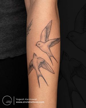 Bird with Wings Tattoo made by Yogesh Karmawat at Circle Tattoo India