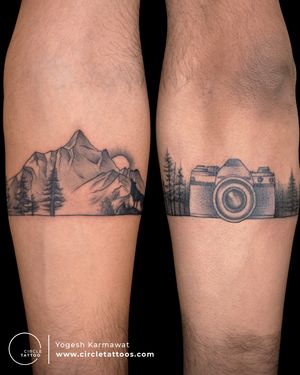 Travel Tattoo with a Camera made by Yogesh Karmawat at Circle Tattoo India 