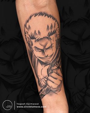 Zoro Anime Tattoo made by Yogesh Karmawat at Circle Tattoo India 