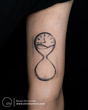 Custom Hourglass Tattoo made by  Novel Fernandez at Circle Tattoo India 