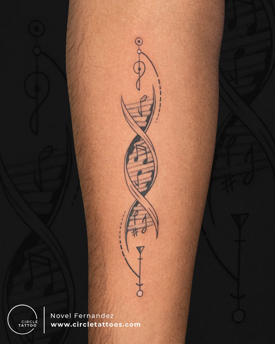 Tattoo uploaded by Circle Tattoo • Music Note and Dna Tattoo made by