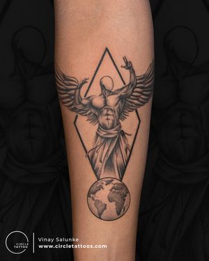 Pwerful Tattoo made by Vinay Salunke at Circle Tattoo India 
