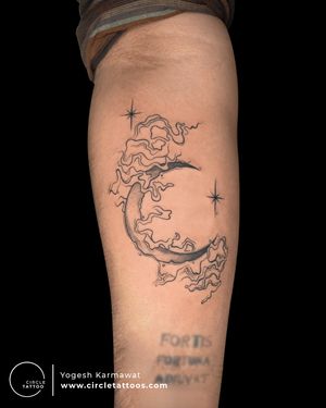 Moon Tattoo made by Yogesh Karmawat at Circle Tattoo India 