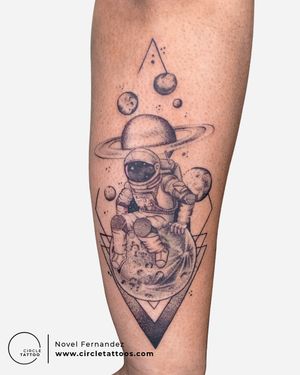 Astronot Tattoo made by Novel Fernandez at Circle Tattoo India 