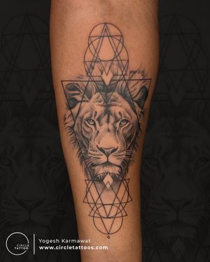 Lion Tattoo made by Yogesh Karmawat at Circle Tattoo India 