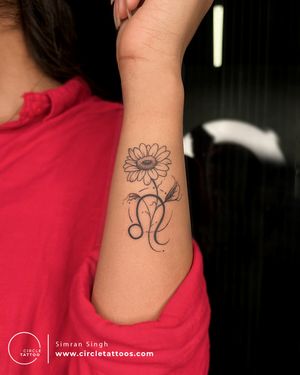Sunflower Tattoo made by Simran at Circle Tattoo Delhi 