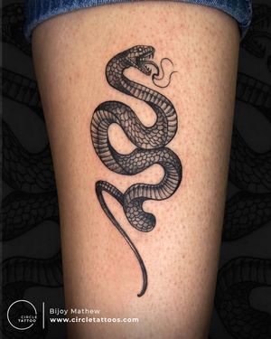 Custom Snake Tattoo made by Bijoy Mathew at Circle Tattoo Indore 