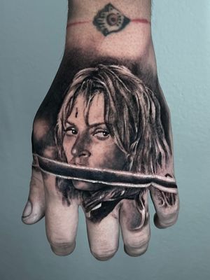 Kill Bill. Uma Thurman portrait on hand