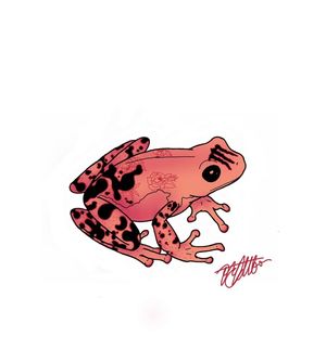 A commissioned piece: A poison dart frog inspired by Monster Energy Pipeline Punch