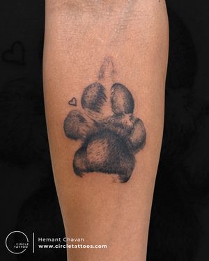 Paw Print Tattoo made by Hemant Chavan at Circle Tattoo Pune 